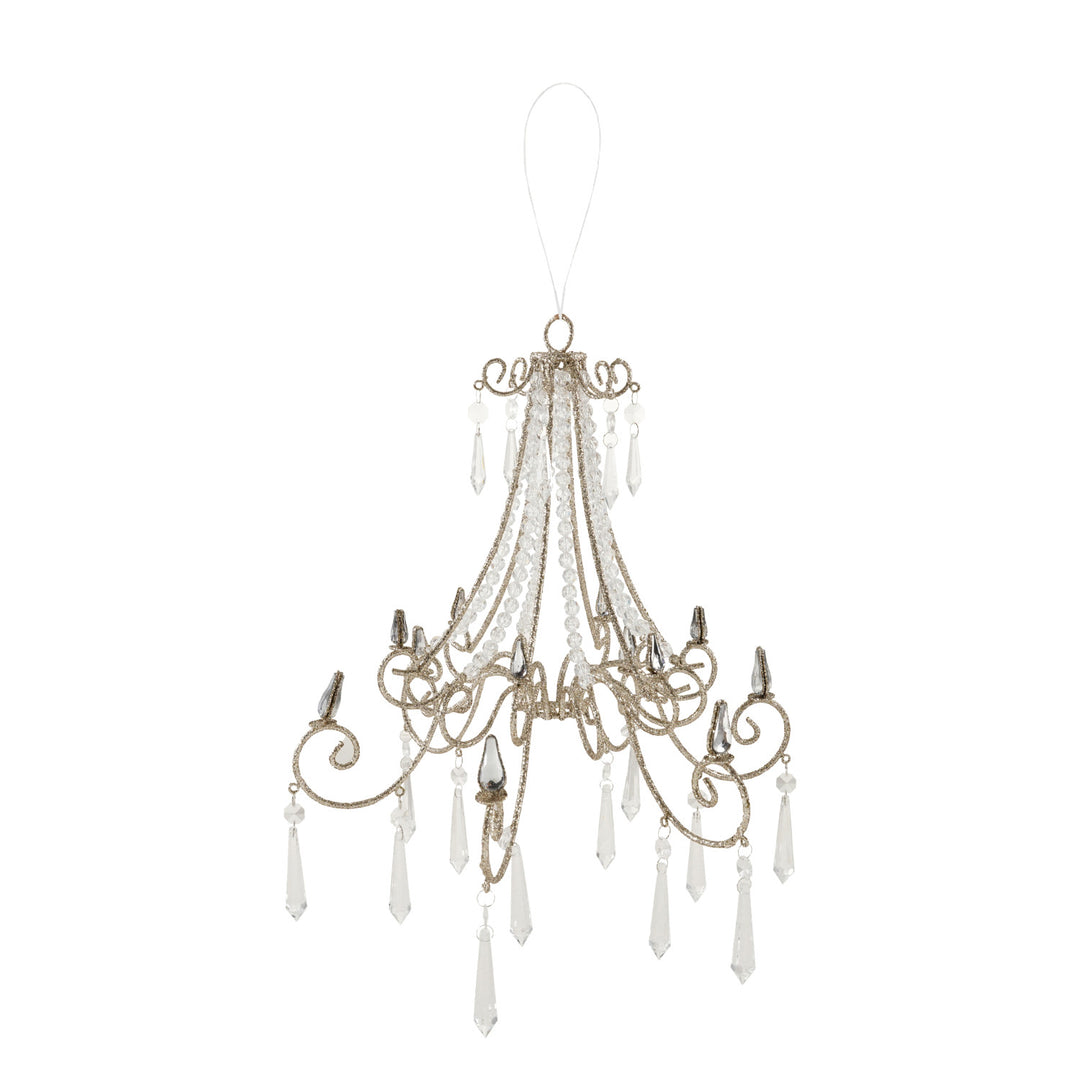 Oversized Chandelier Ornament, Champagne Finish