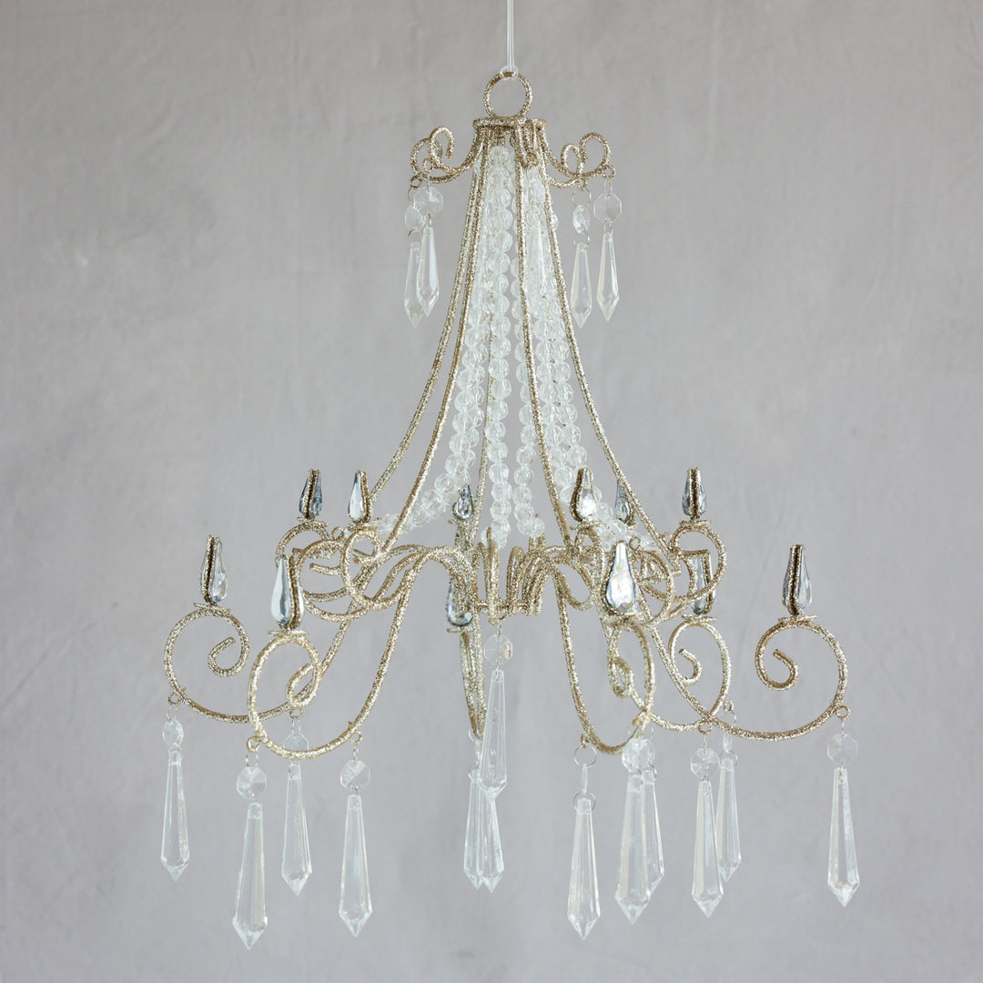 Oversized Chandelier Ornament, Champagne Finish, view 2