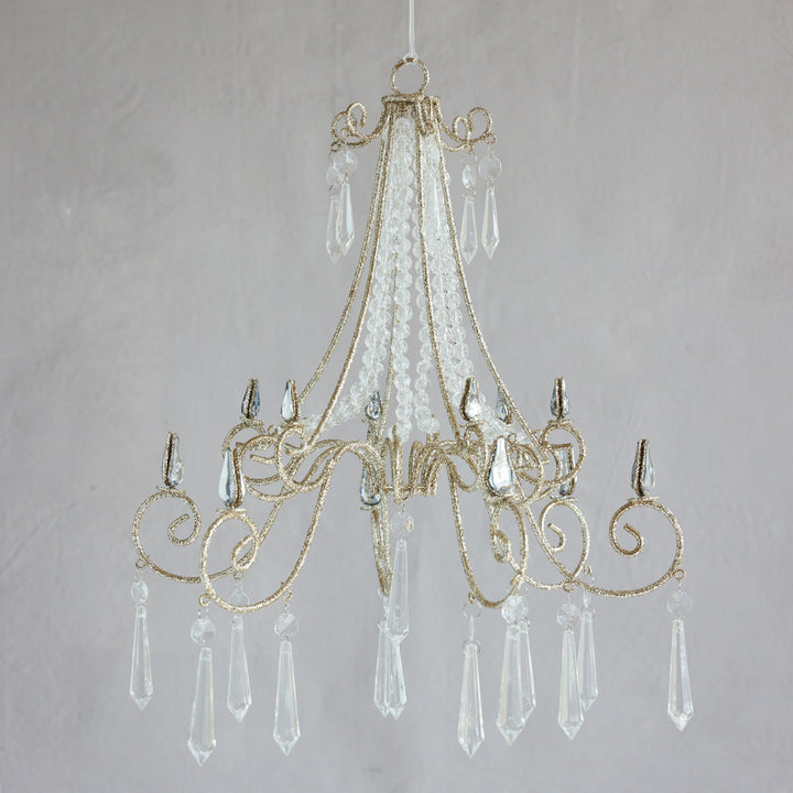 Oversized Chandelier Ornament, Champagne Finish, view 2