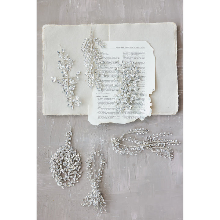 Acrylic & Wire Jeweled Ornament, Silver Finish, 6 Styles, view 2