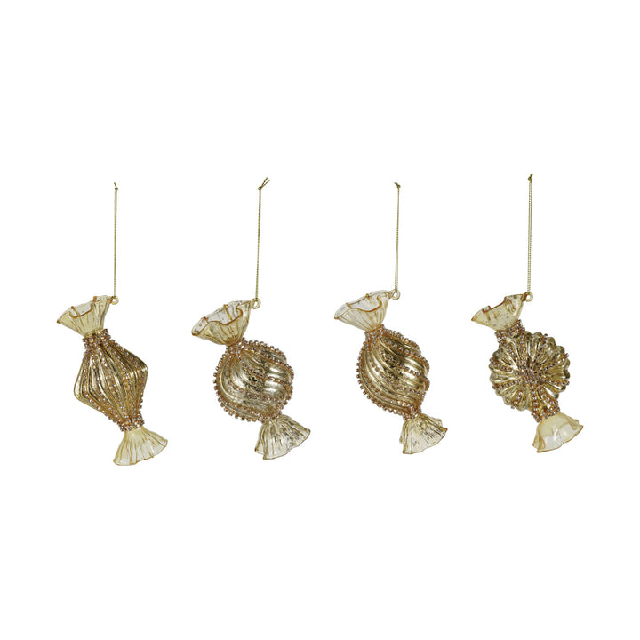 Gold Mercury Glass Candy Ornament, 4 Styles