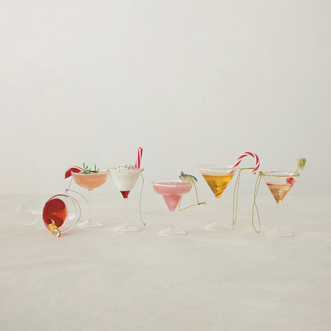 Glass Cocktail Ornament, 6 Styles, view 2