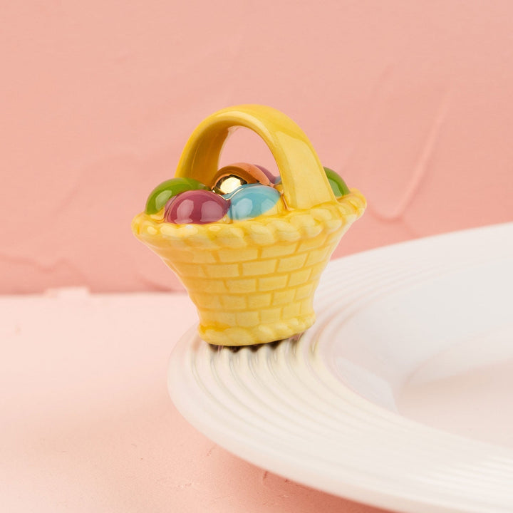 A Tisket, A Tasket Mini by Nora Fleming — hand-painted ceramic woven Easter basket