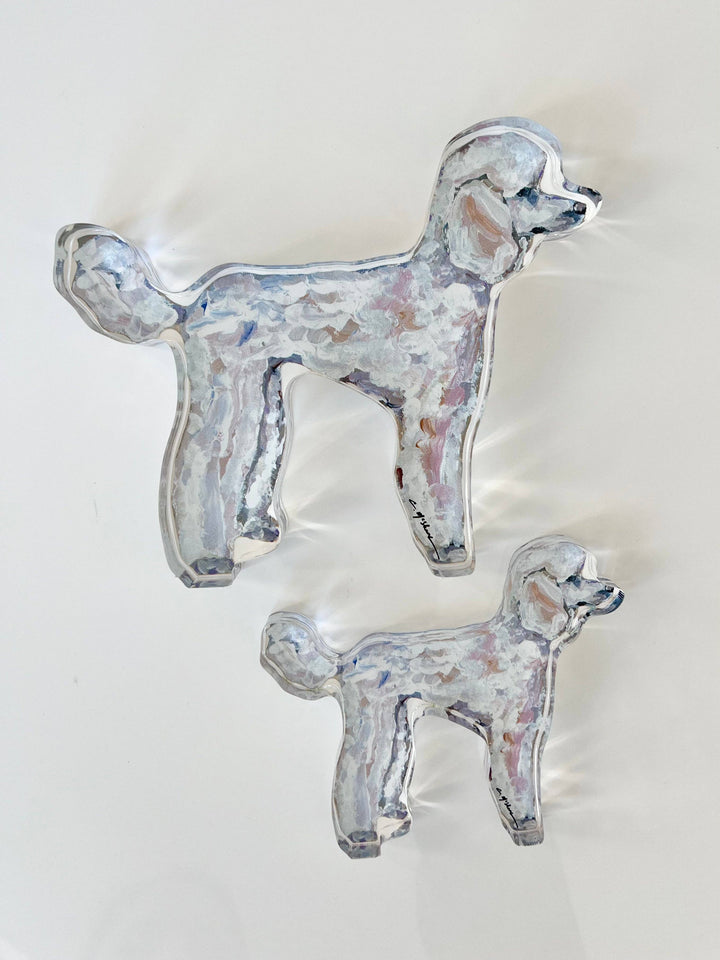 White Poodle Dog Acrylic WHOLESALE
