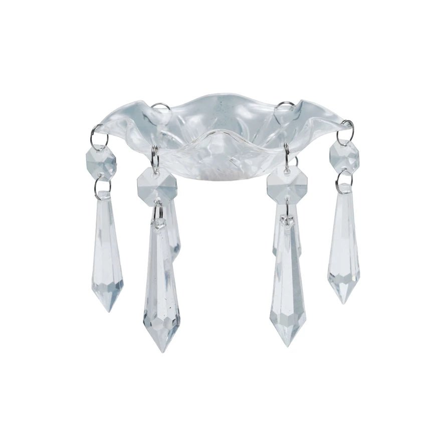 Acrylic Candle Bobeche with Dangling Crystals - Something Splendid Co.