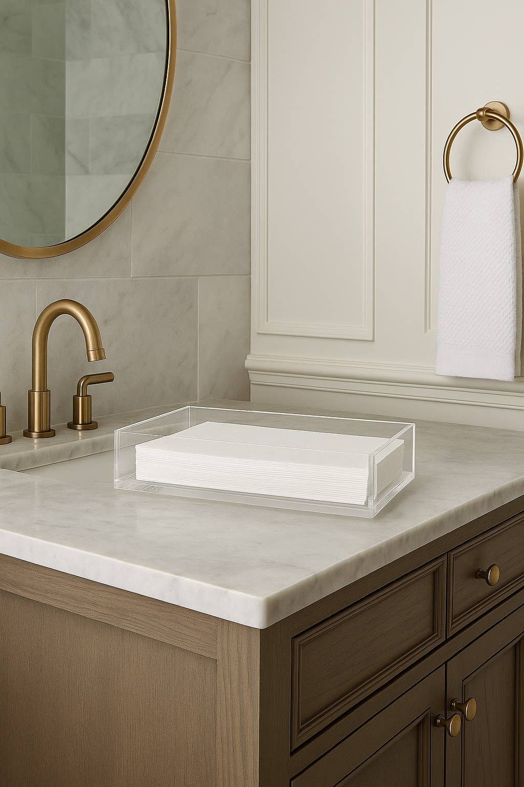 Acrylic Guest Towel Napkin Holder - Something Splendid Co.