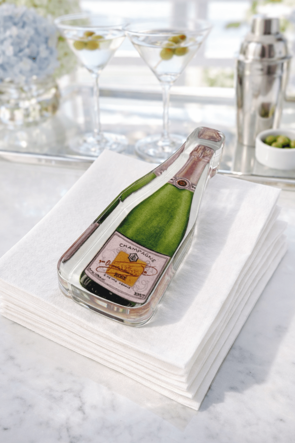 Acrylic Napkin Weight, Bubbles Champagne - Something Splendid Co.