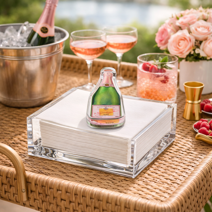 Acrylic Napkin Weight, Bubbles Champagne - Something Splendid Co.