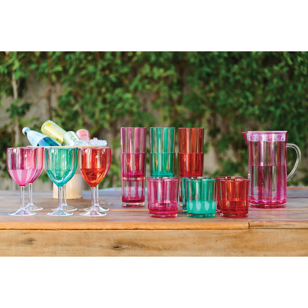 Acrylic Stemmed Wine Glasses with Stripes, 3 Colors - Something Splendid Co.