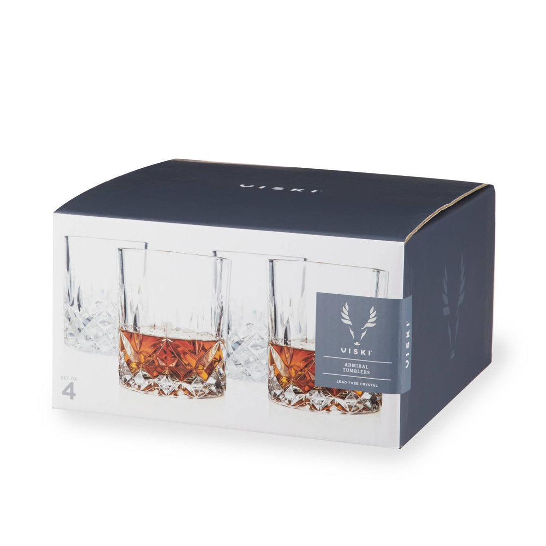 Admiral™ Vintage Style Crystal Tumblers Set of 4 - Something Splendid Co.