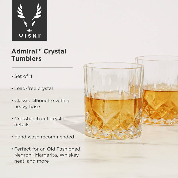 Admiral™ Vintage Style Crystal Tumblers Set of 4 - Something Splendid Co.