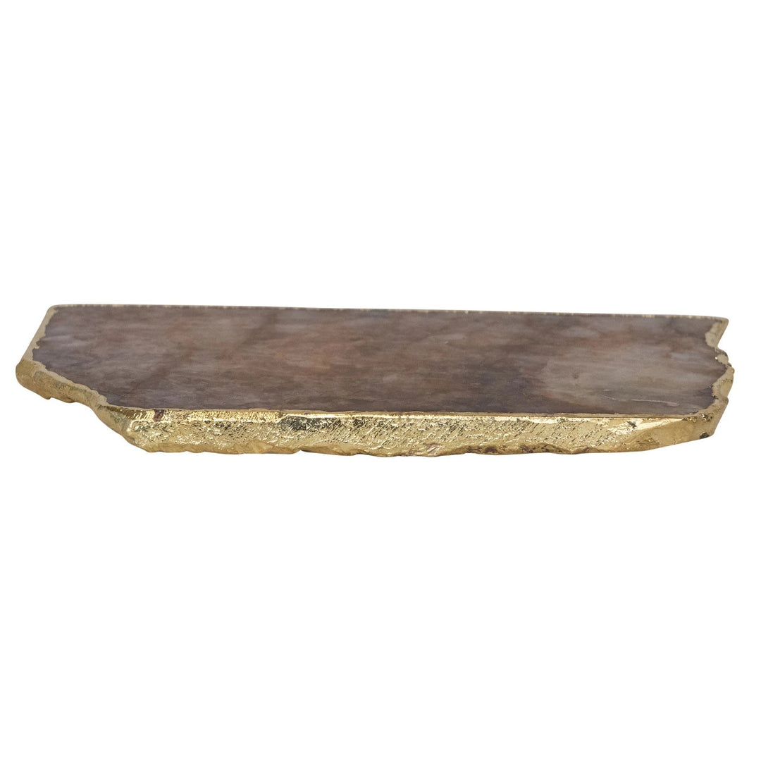 Agate Slab with Gold Electroplated Edge, Natural - Something Splendid Co.
