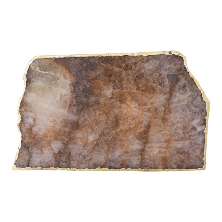 Agate Slab with Gold Electroplated Edge, Natural - Something Splendid Co.