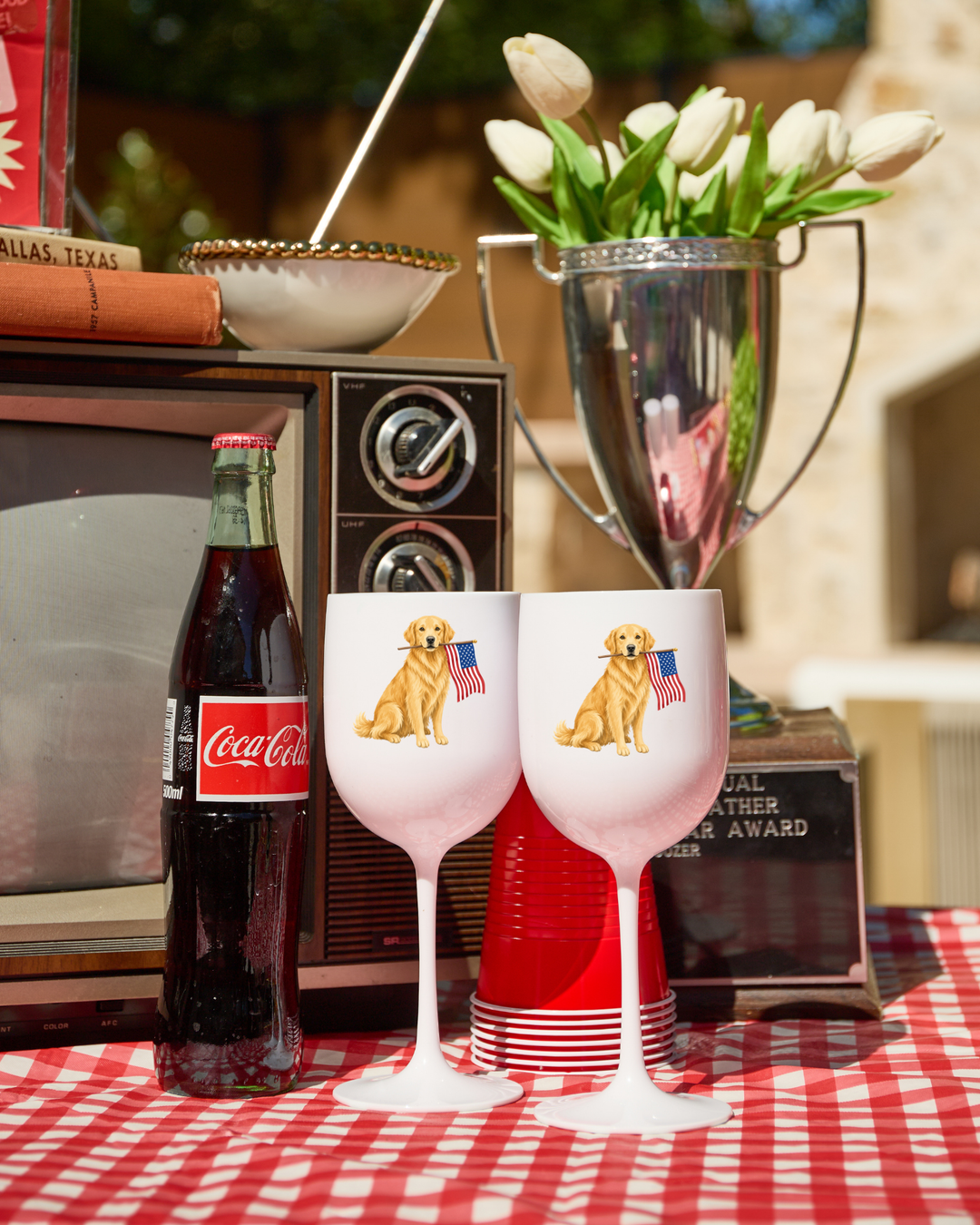 All American Pup Wine Glass - White - Something Splendid Co.