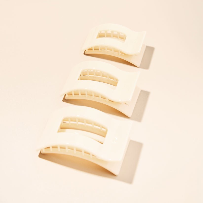 Almond Beige Large Flat Rectangle Hair Clip - Something Splendid Co.