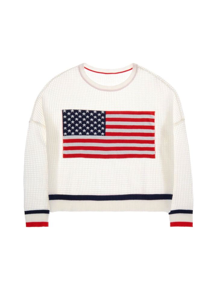American Flag Mesh Sweater - XL - Something Splendid Co.