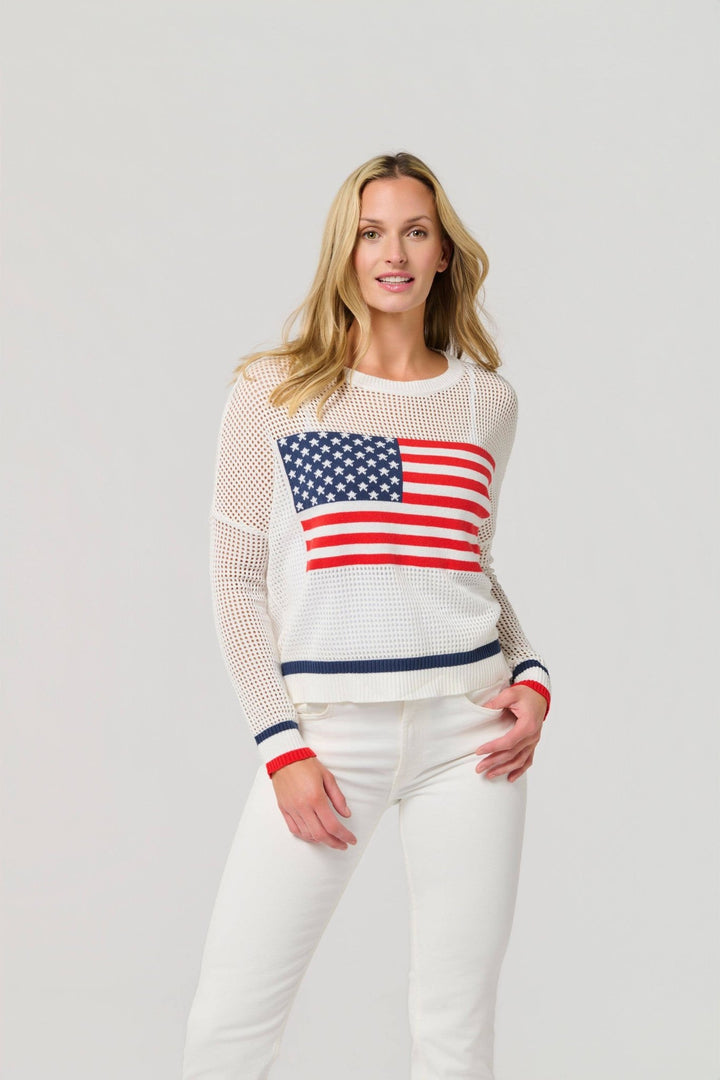 American Flag Mesh Sweater - XL - Something Splendid Co.