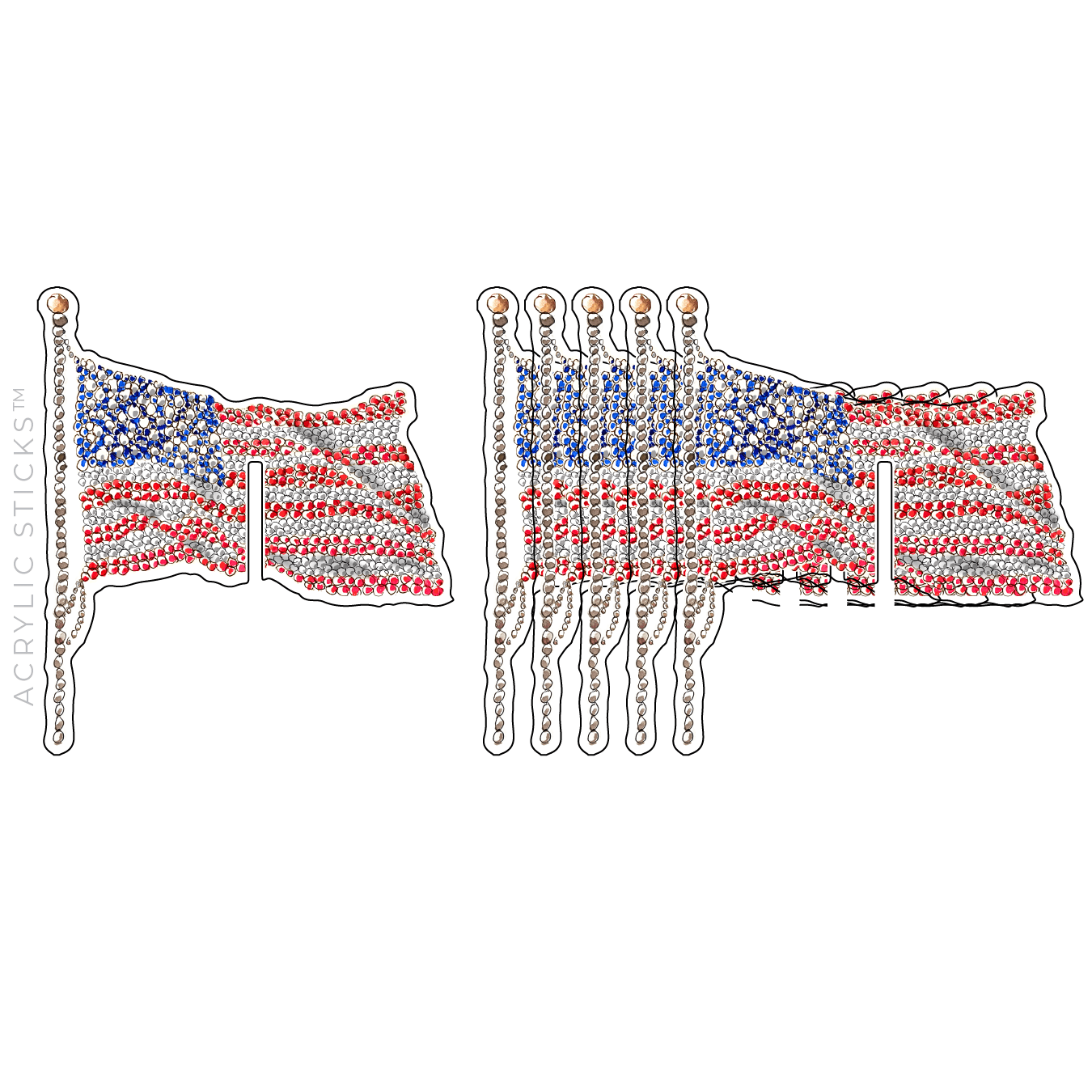 American Flag Signature Acrylic Drink Clips