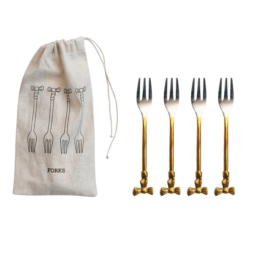 Appetizer Forks with Bow Handles, Set of 4 - Something Splendid Co.