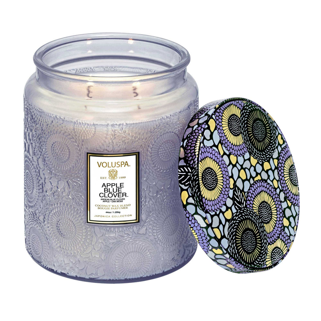 Apple Blue Clover 44oz Luxe Jar Candle - Something Splendid Co.