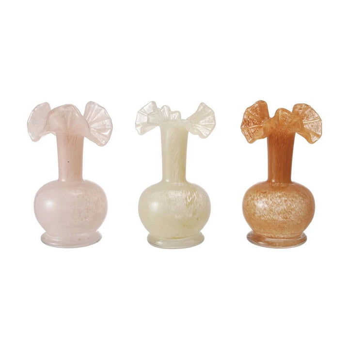 Art Glass Vase with Ruffle, 3 Colors - Something Splendid Co.