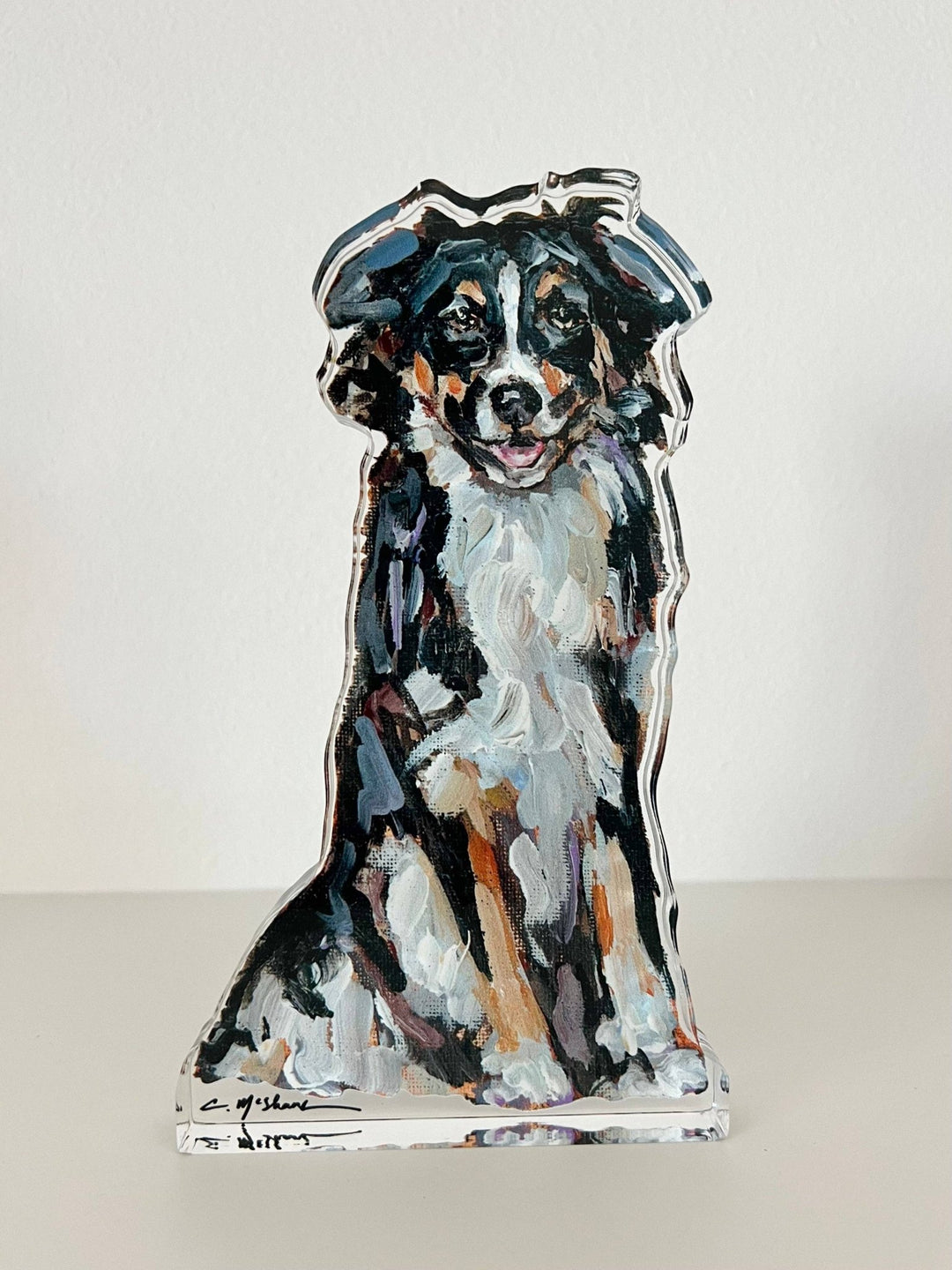 Australian Shepherd Black Tri Acrylic Block - Something Splendid Co.