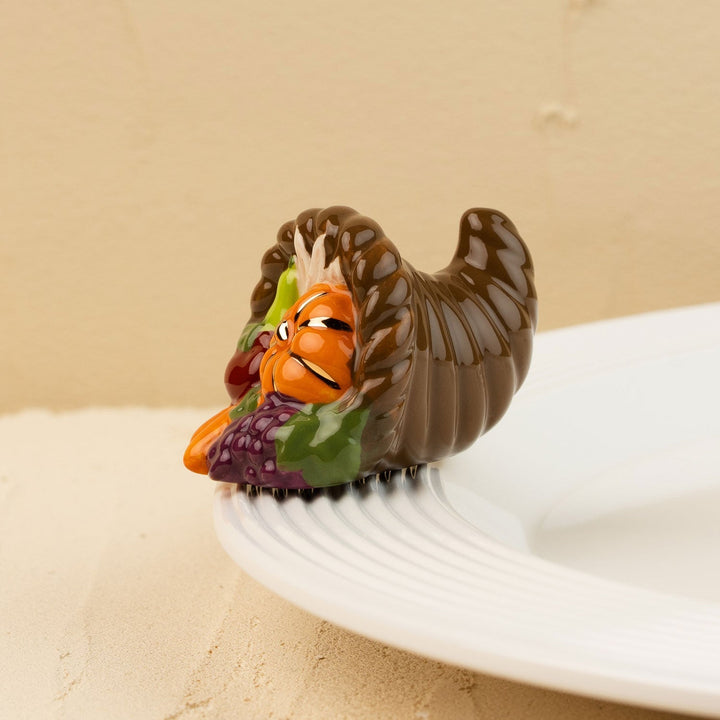Autumn's Bounty Mini by Nora Fleming — hand-painted ceramic harvest cornucopia