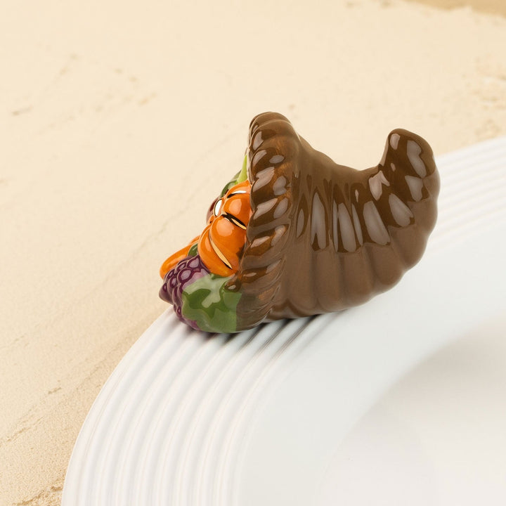 Autumn's Bounty Mini by Nora Fleming — hand-painted ceramic harvest cornucopia (alternate view)