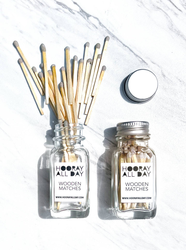 Colorful Wooden Matches In Little Glass Bottle - New Colors!