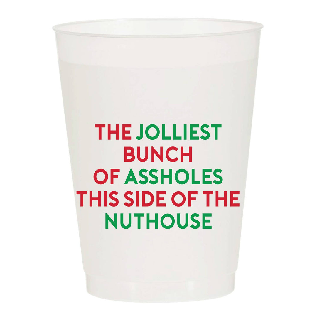 Jolliest Bunch of Assholes Frosted Cups - Christmas
