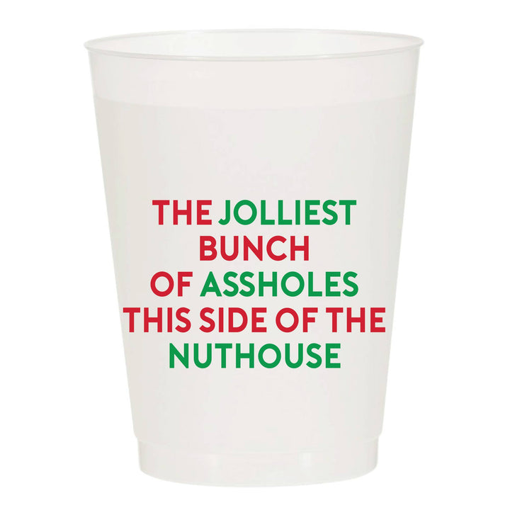 Jolliest Bunch of Assholes Frosted Cups - Christmas