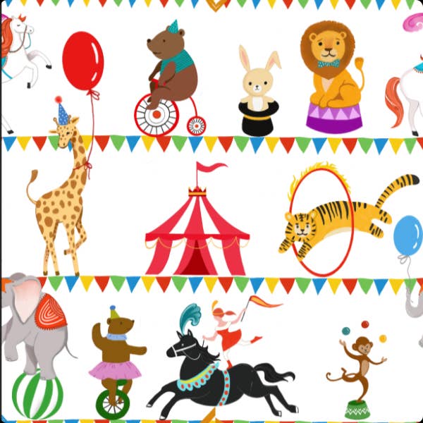 Baby Muslin Swaddle Blanket 47x47 Circus Animal - Something Splendid Co.