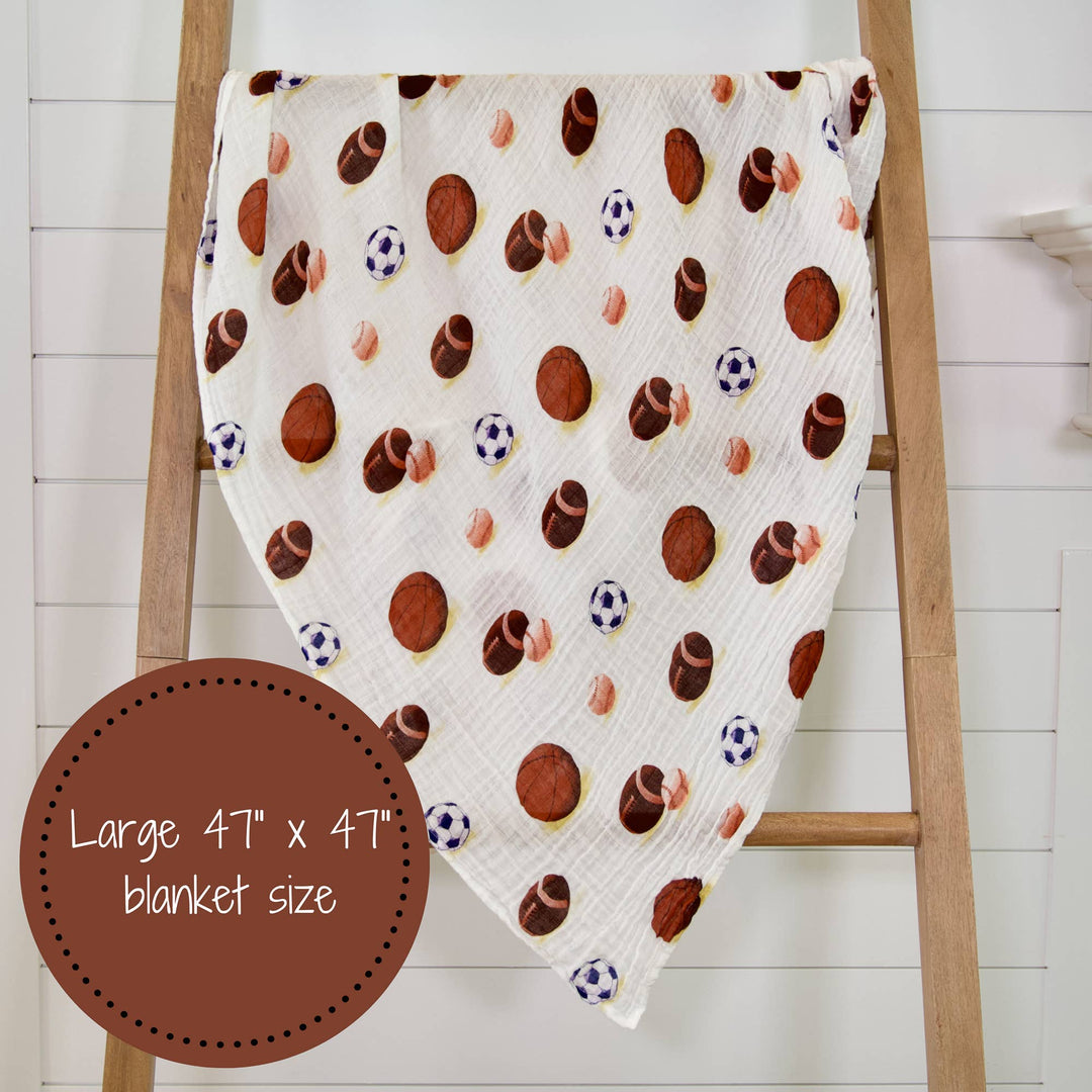 Baby Muslin Swaddle Blanket 47x47 Go Sports! - Something Splendid Co.