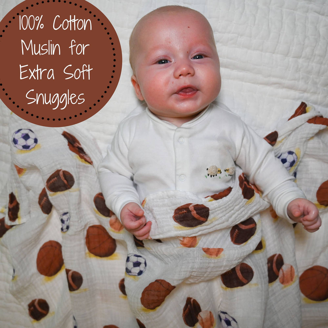Baby Muslin Swaddle Blanket 47x47 Go Sports! - Something Splendid Co.