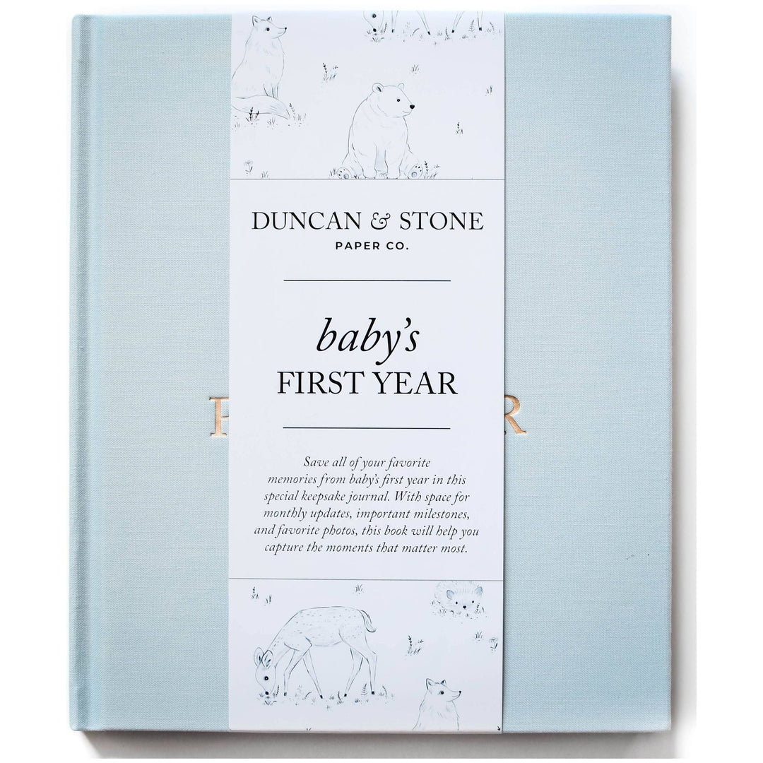 Baby's First Year Memory Book & Photo Album | Sky Blue - Something Splendid Co.