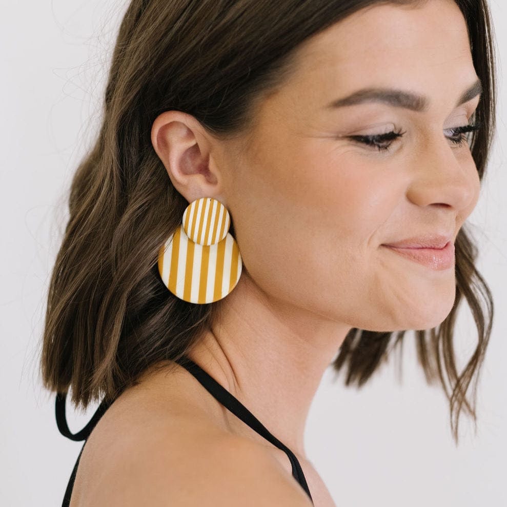 Barton Stripe Circle Earrings - Something Splendid Co.