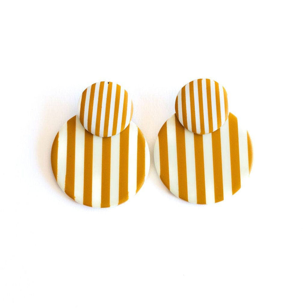 Barton Stripe Circle Earrings - Something Splendid Co.