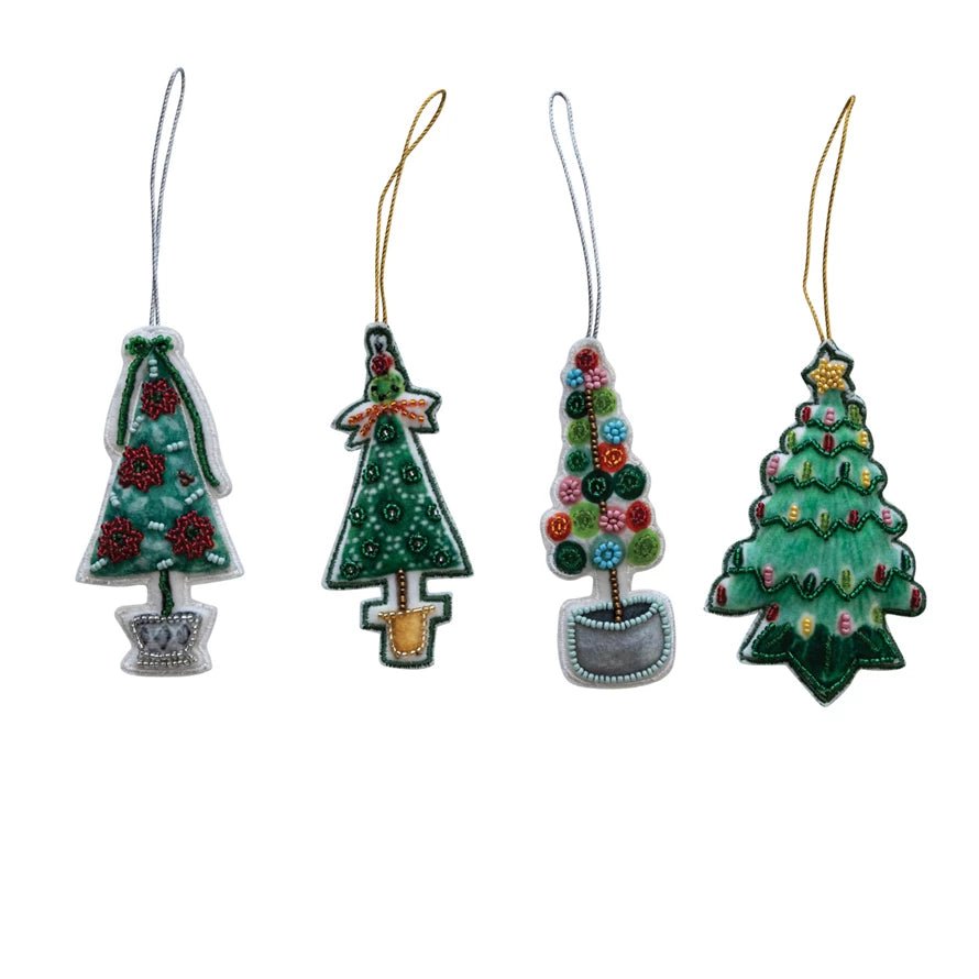 Beaded-Velvet Tree Ornament - Something Splendid Co.