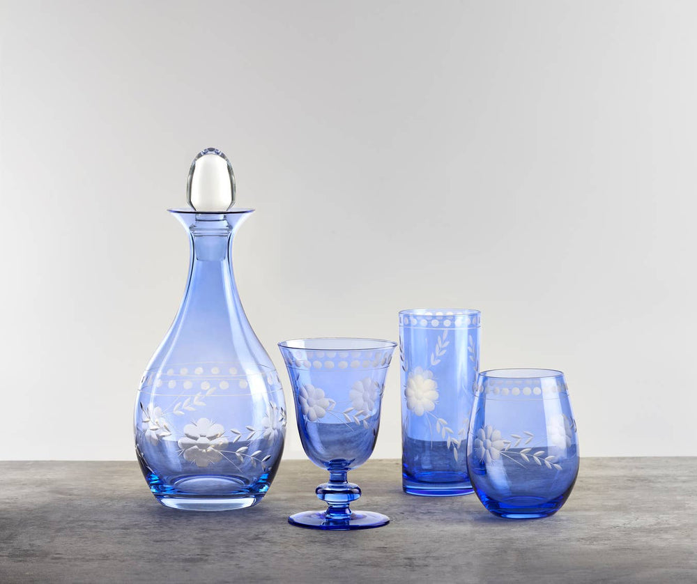 Belle Fleur Decanter Blue - Something Splendid Co.
