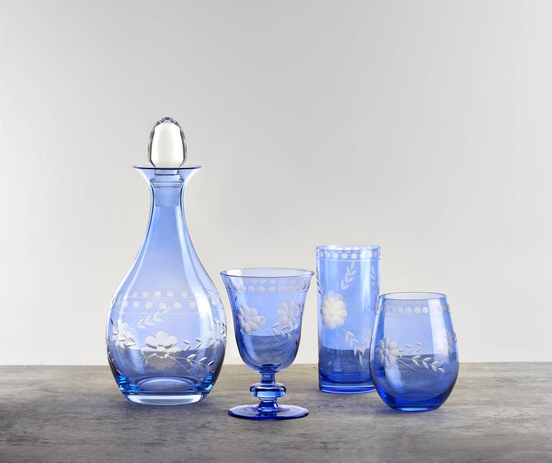 Belle Fleur Decanter Blue - Something Splendid Co.