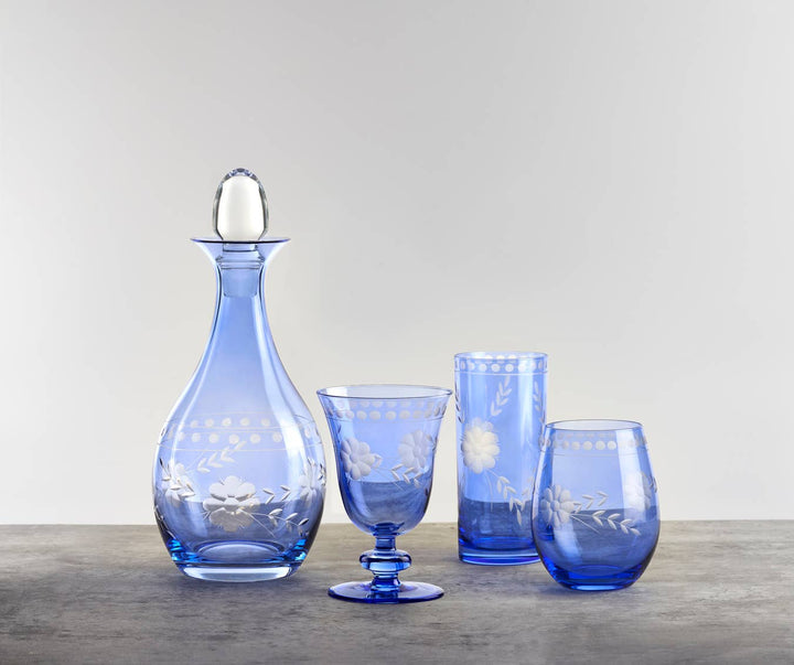 Belle Fleur Decanter Blue - Something Splendid Co.