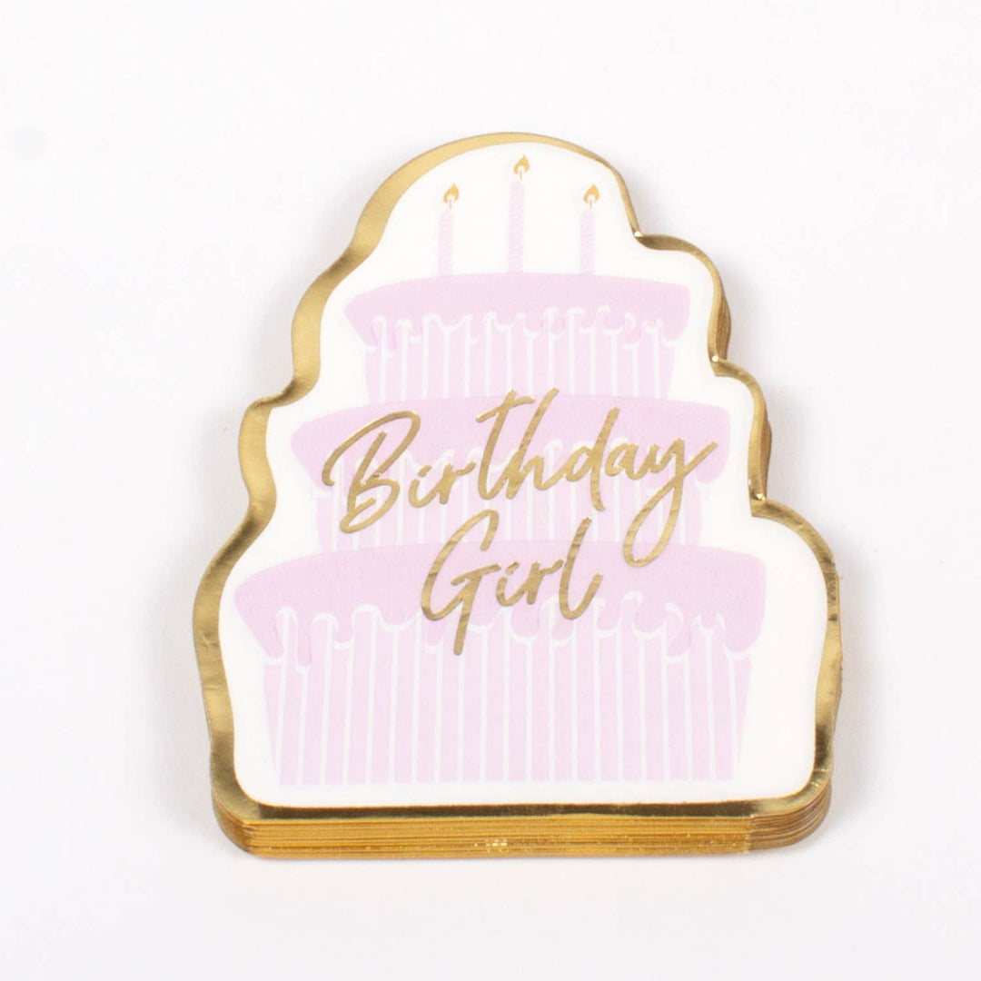 Birthday Girl Paper Die Cut Napkin Packs - Something Splendid Co.