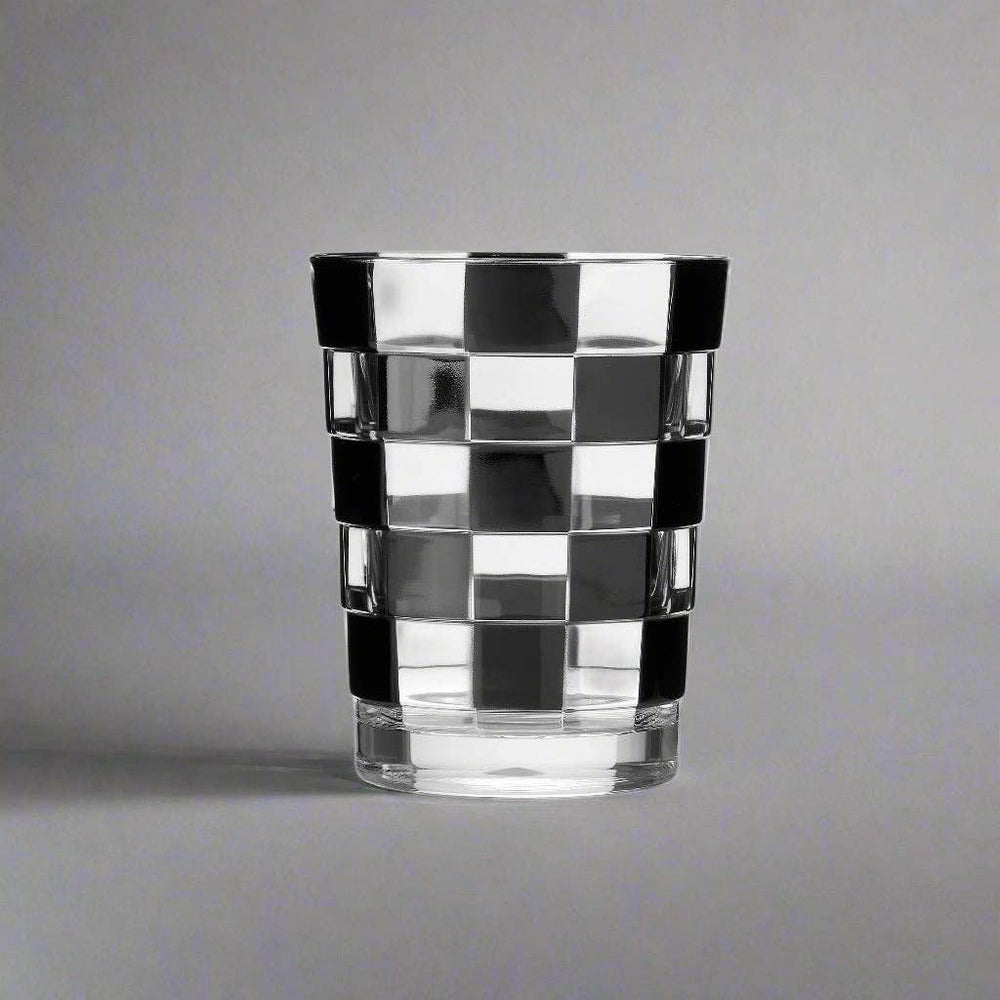 Black Check Acrylic Double Old Fashion - Something Splendid Co.