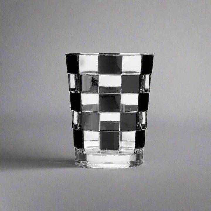 Black Check Acrylic Double Old Fashion - Something Splendid Co.