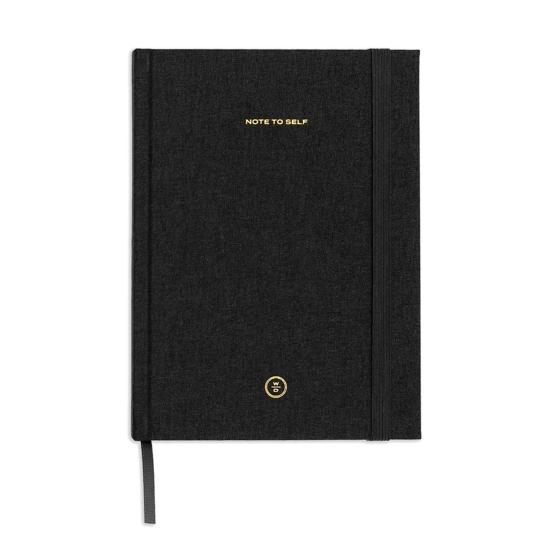 Black Linen Note to Self Journal - Something Splendid Co.