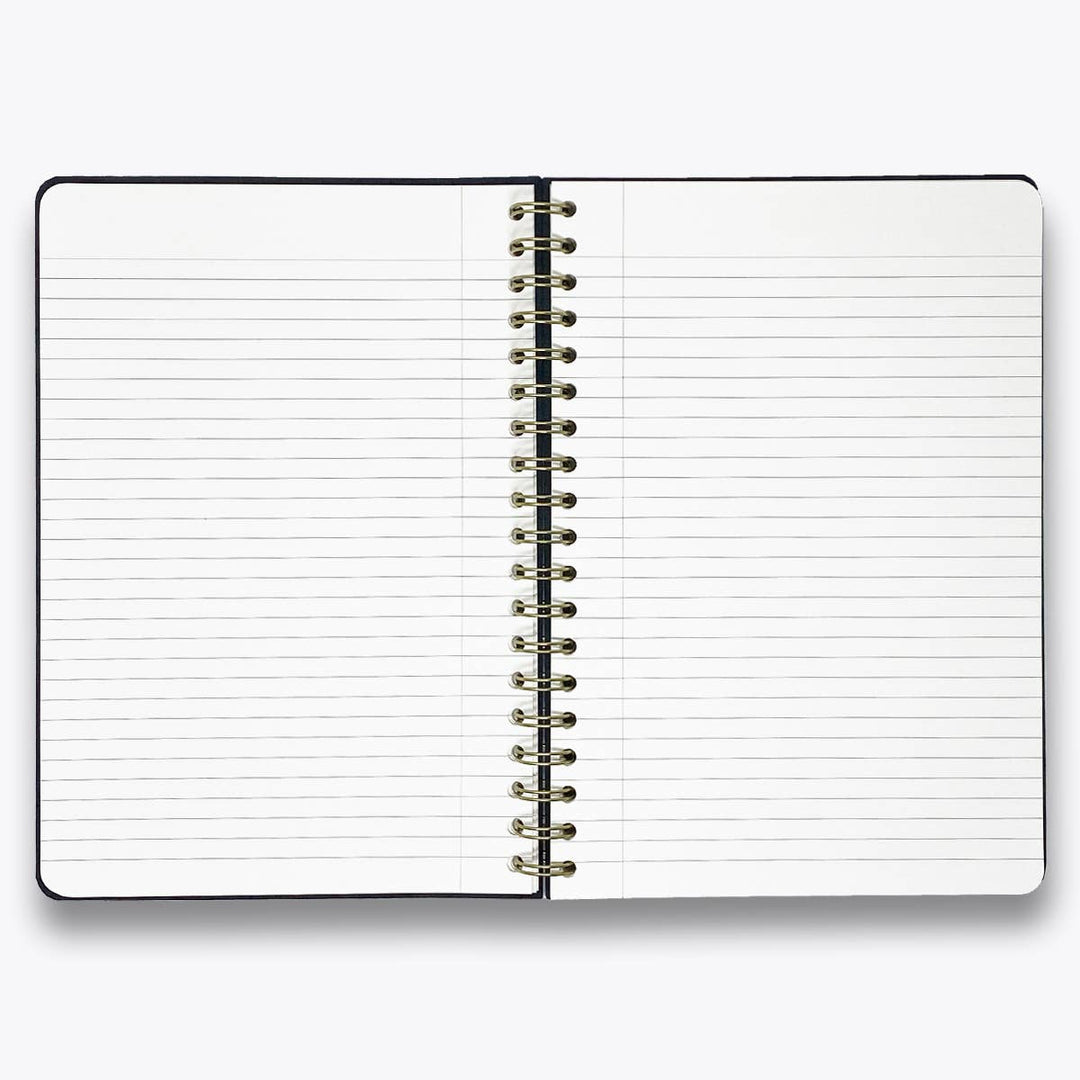 Black Linen Spiral Note to Self Journal - Something Splendid Co.
