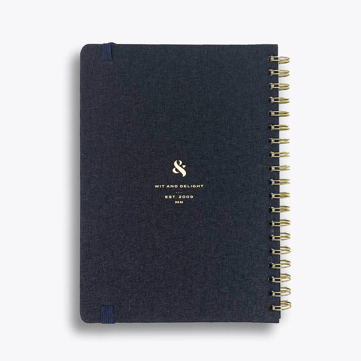 Black Linen Spiral Note to Self Journal - Something Splendid Co.