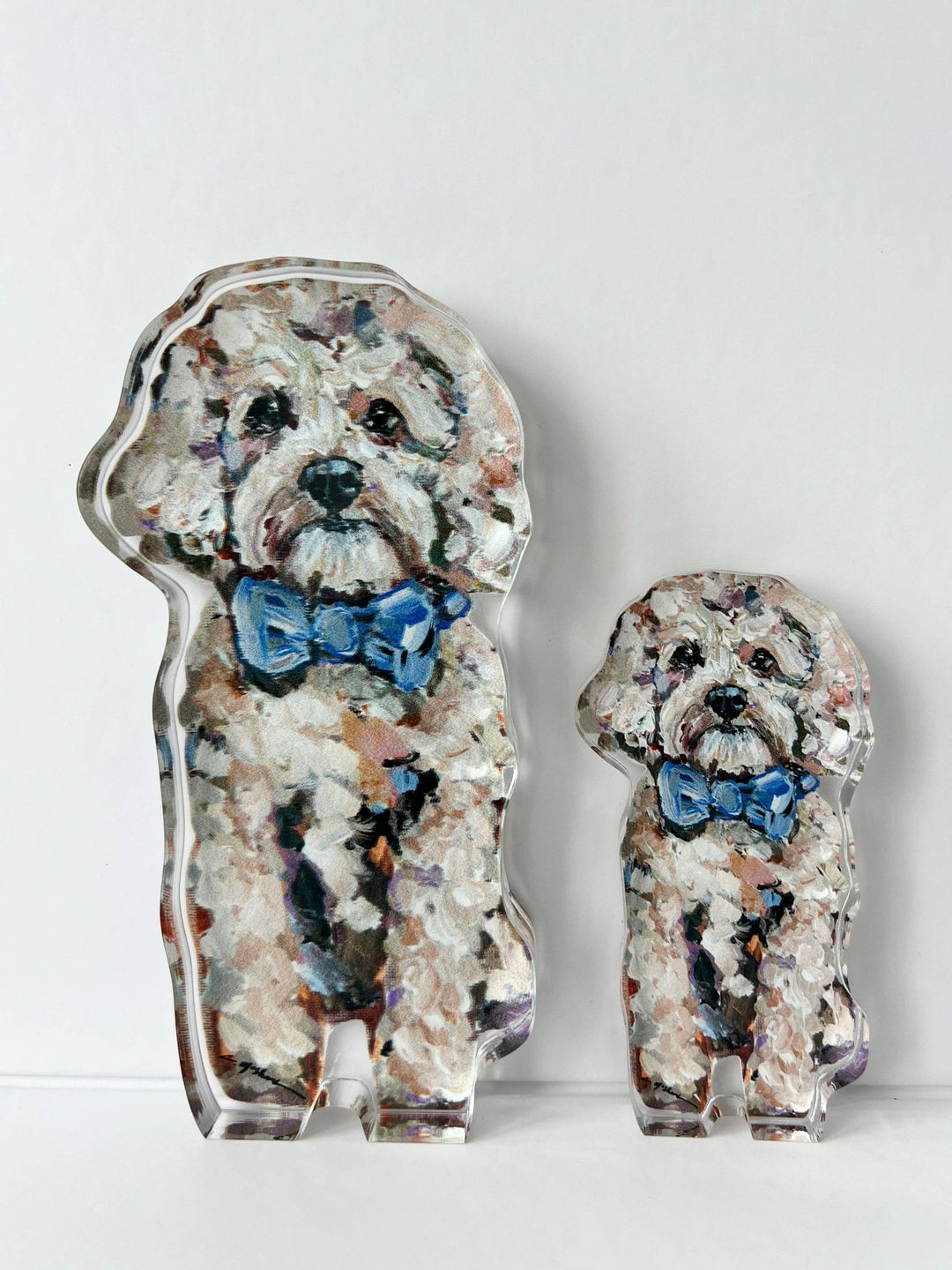 Blonde Cavapoo With Blue Bow Dog Acrylic WHOLESALE - Something Splendid Co.