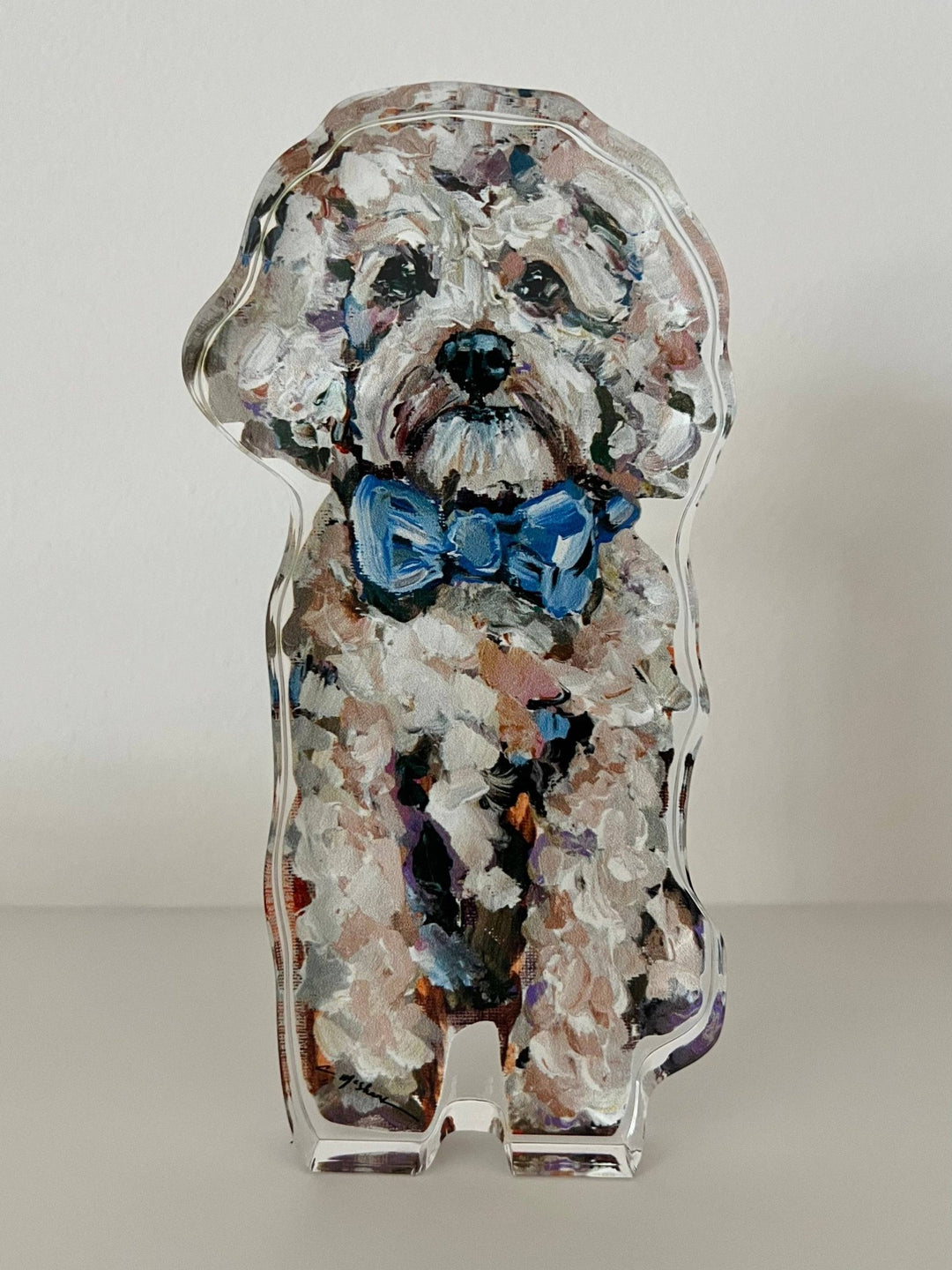 Blonde Cavapoo With Blue Bow Dog Acrylic WHOLESALE - Something Splendid Co.