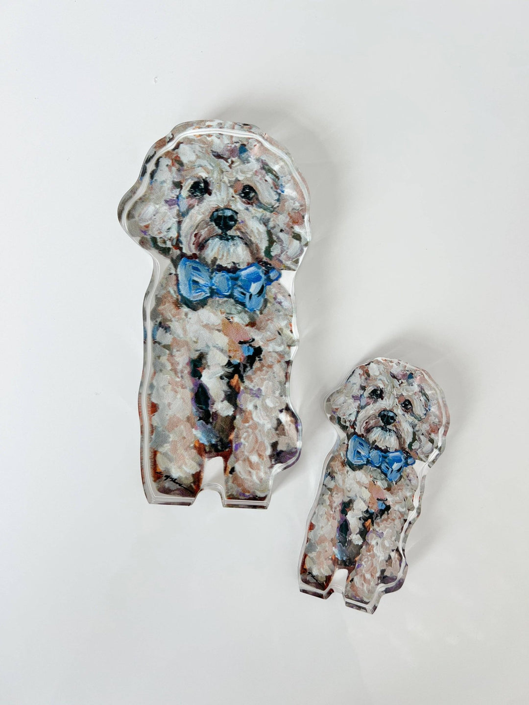 Blonde Cavapoo With Blue Bow Dog Acrylic WHOLESALE - Something Splendid Co.